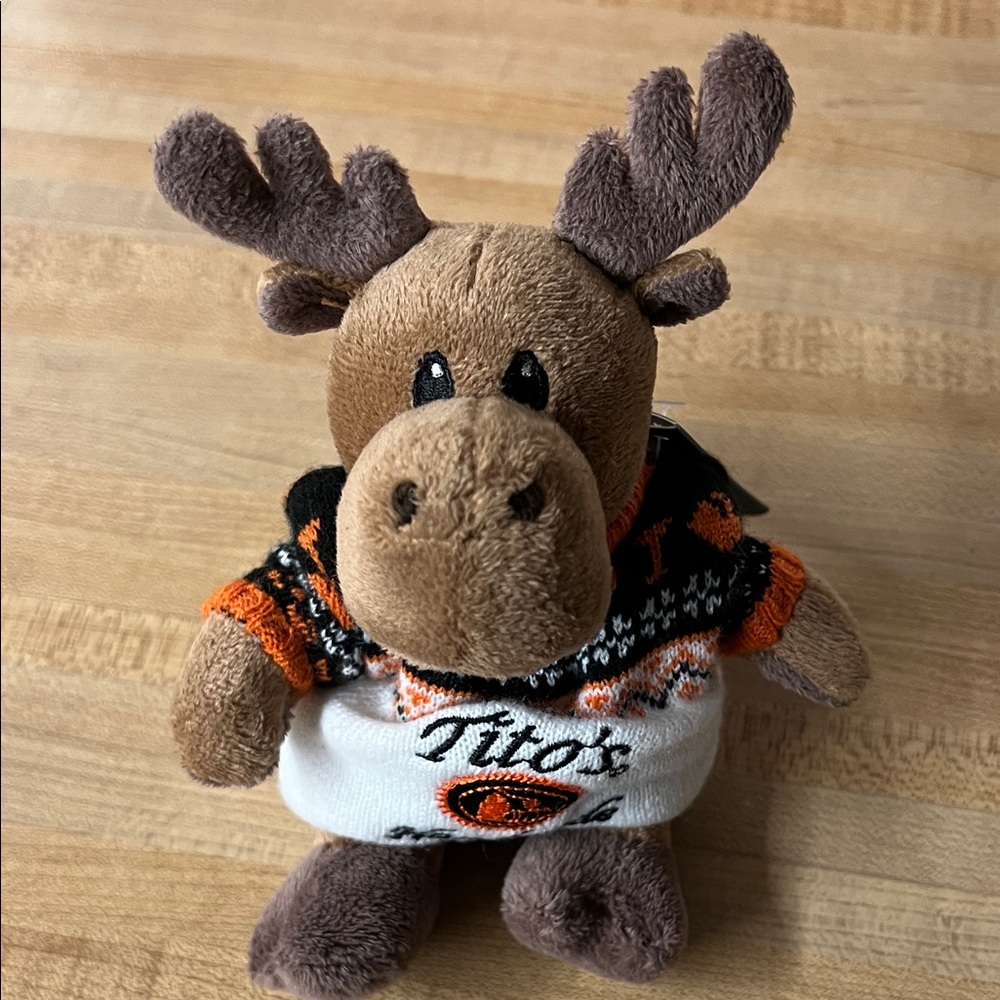 Brown and White Moose Plush Toy